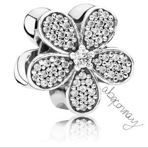 EUC Pandora 791480CZ Sterling Silver Dazzling Daisy Charm w/ Clear Zirconia